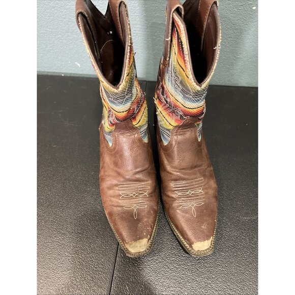 Ariat Boots Kids Youth Sz 3 Brown Leather Circuit Feather Cowboy Southwestern - Picture 3 of 8